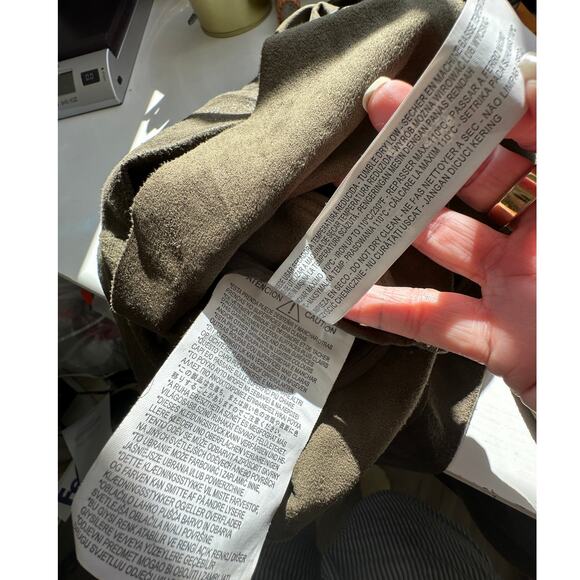 Zara Olive Green & Black Suede Long Sleeve Side Zip Cowel Neck Jacket XS - Picture 11 of 13